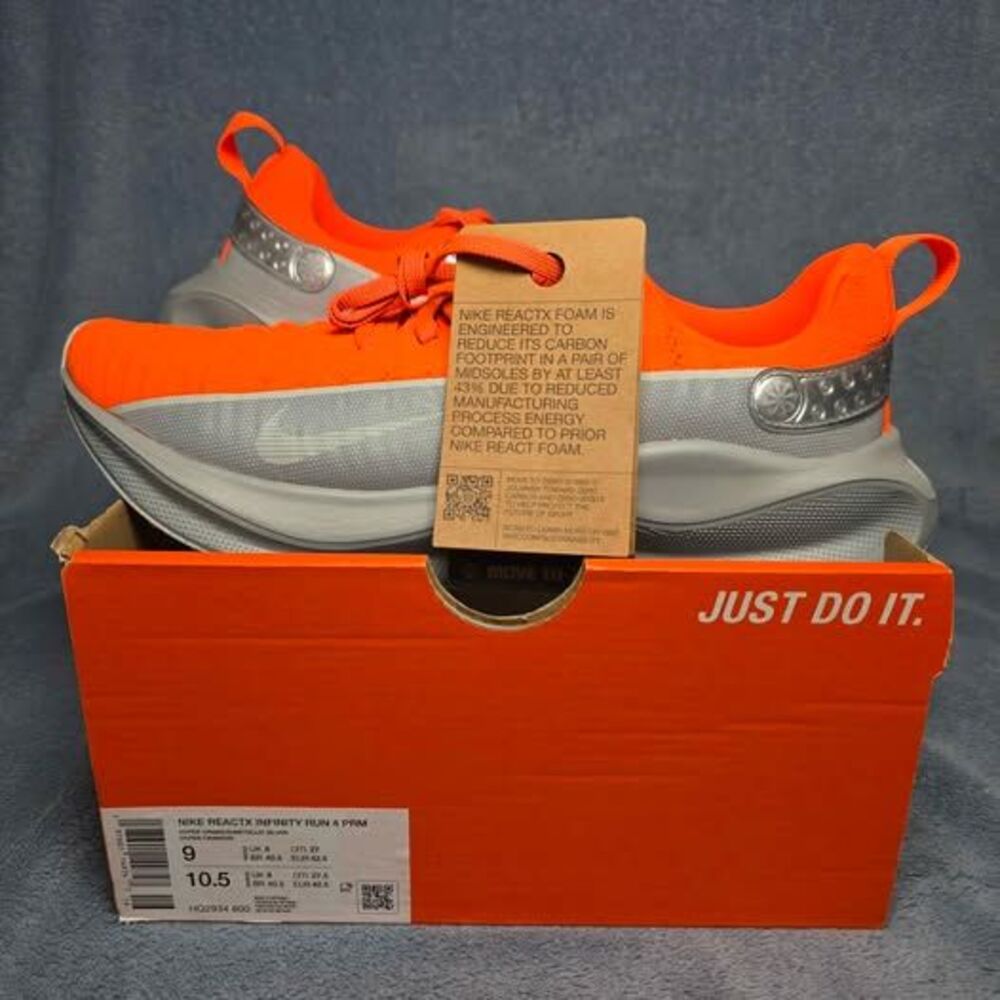 Nike ReactX Infinity Run 4 PRM Hyper Crimson/Metallic Silver Mens 9-Womens 10.5